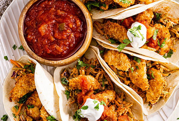 air fryer coconut shrimp tacos